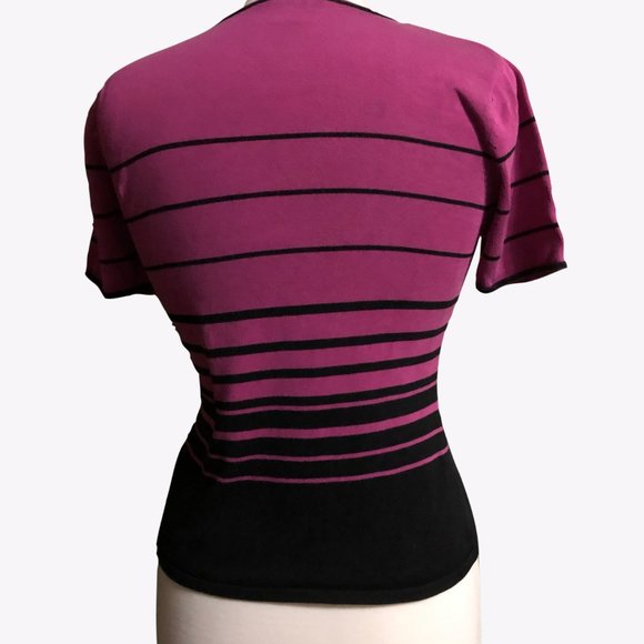 Nygard silk striped short sleeve knit - Picture 3 of 5